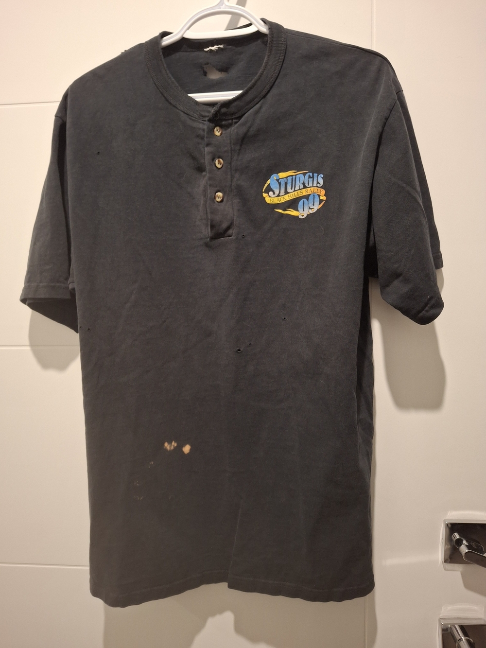 Sturgis 99 Black Henley Short-Sleeve Shirt